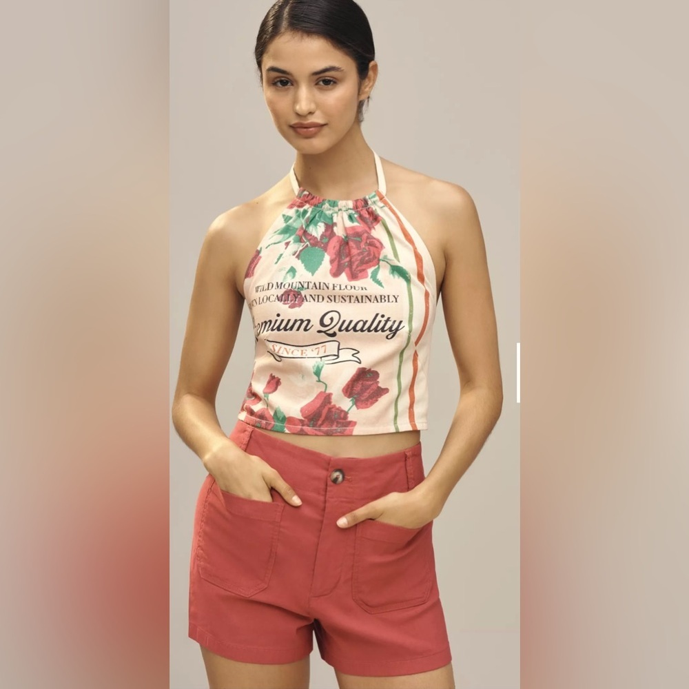 NWT ✨ Anthropologie Maeve Printed Halter Top